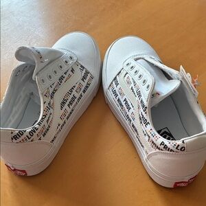 Vans Womens White Multicolor Pride Sneakers
